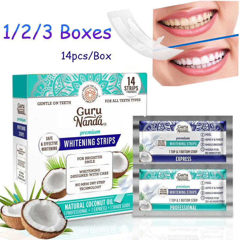 Teeth Whitening Essence - 14 قطعة/علبة شرائط تبييض الأسنان بزيت