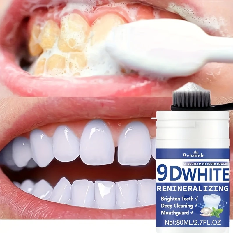 Teeth Whitening Zimba - مسحوق أسنان 9D أبيض لإعادة ترسيب
