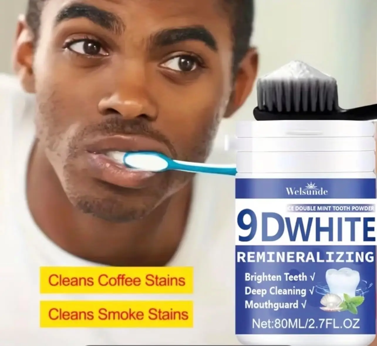 مسحوق أسنان 9D أبيض لإعادة ترس - مراجعة Teeth Whitening Zimba وسعره