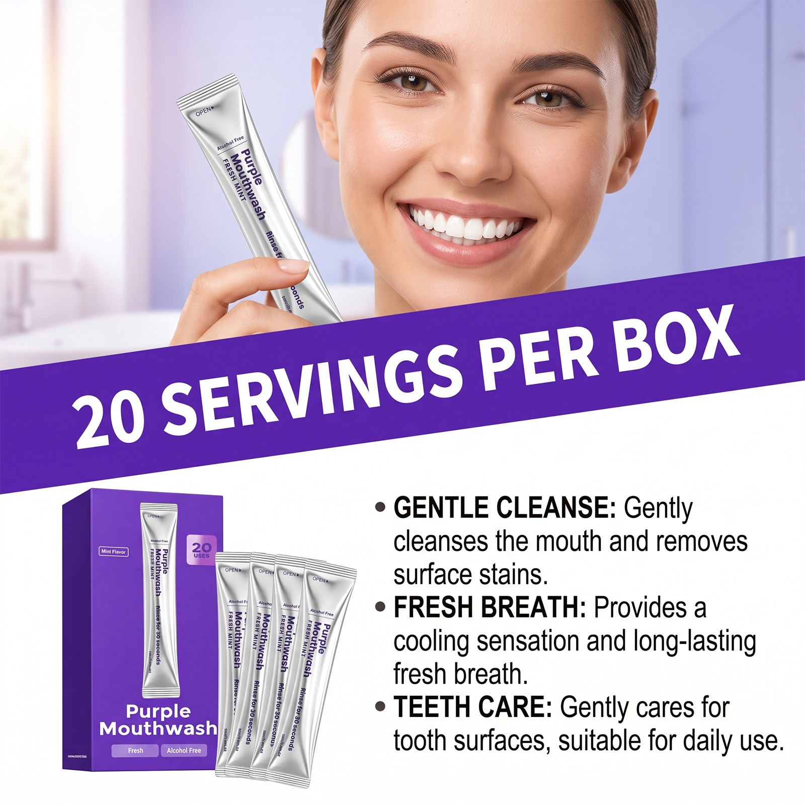 عبوة من 20 قطعة غسول فم فوري ل - مراجعة Teeth Whitening Naturally وسعره