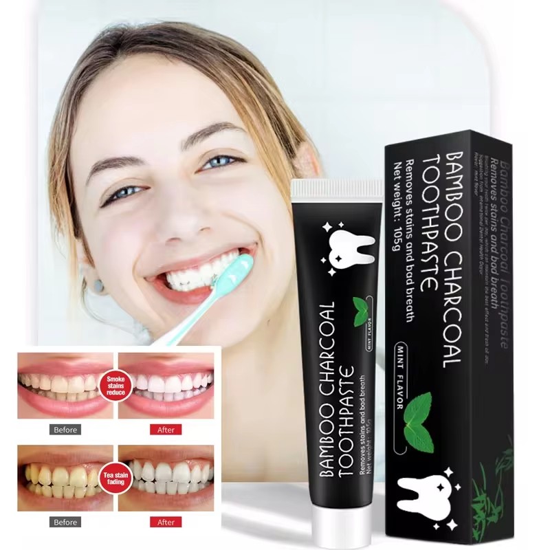معجون أسنان مبيض بالفحم النبات - مراجعة Teeth Whitening Zimba وسعره