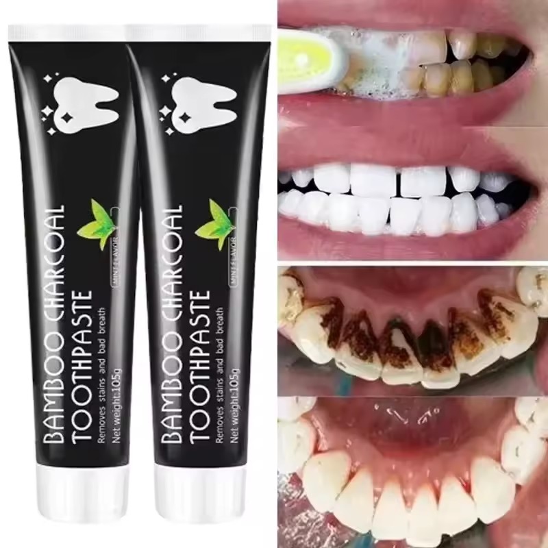 معجون أسنان مبيض بالفحم النبات - مراجعة Teeth Whitening Zimba وسعره